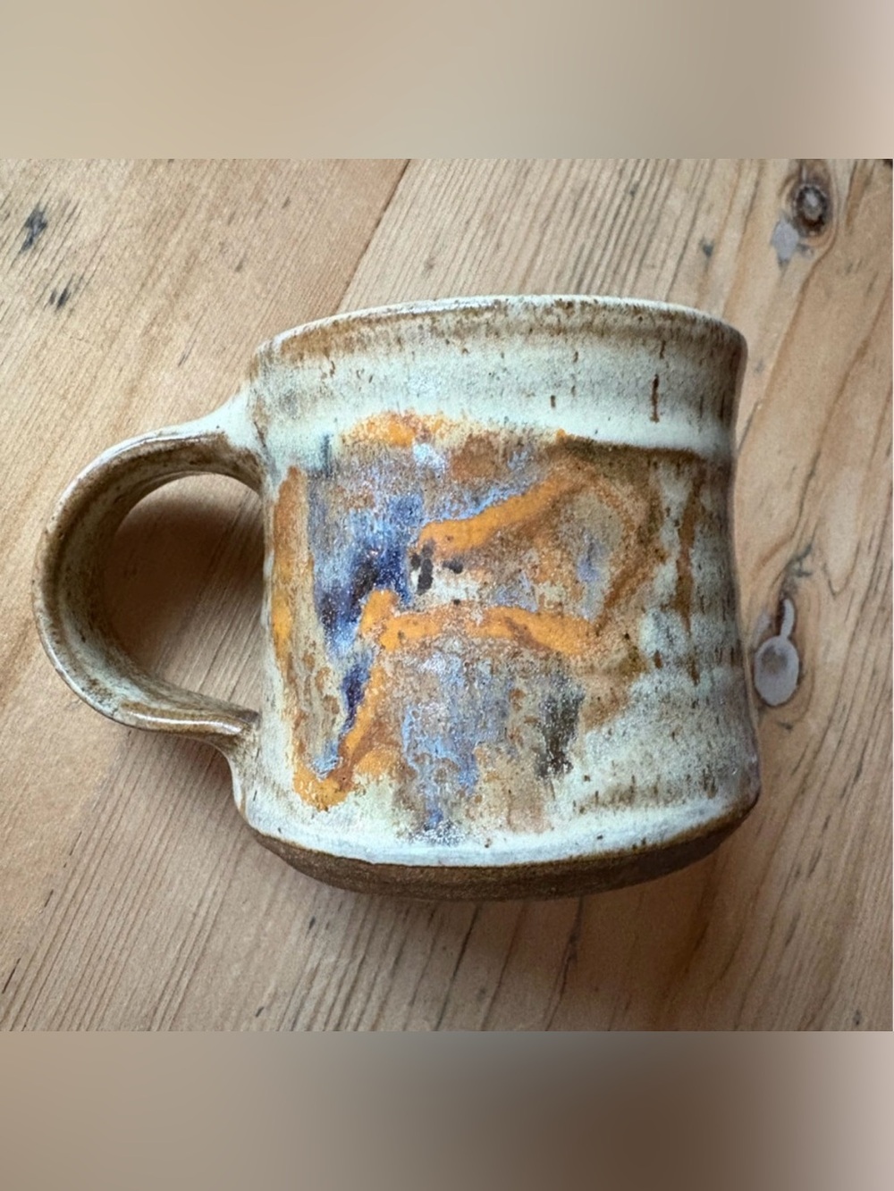 Rustic Ceramic Mug with Earthy Tones 8 oz.